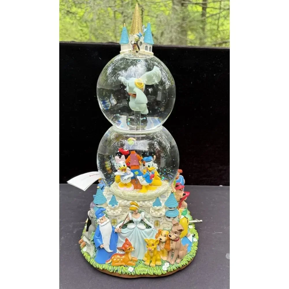 Vintage Disney “A Magical Gathering” Double Snow Globe-Music Lights Movement MIB